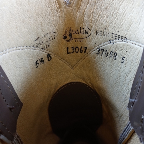 Justin Taupe Classic Roper Boot Lady 5.5 B/ Style - Picture 6 of 10